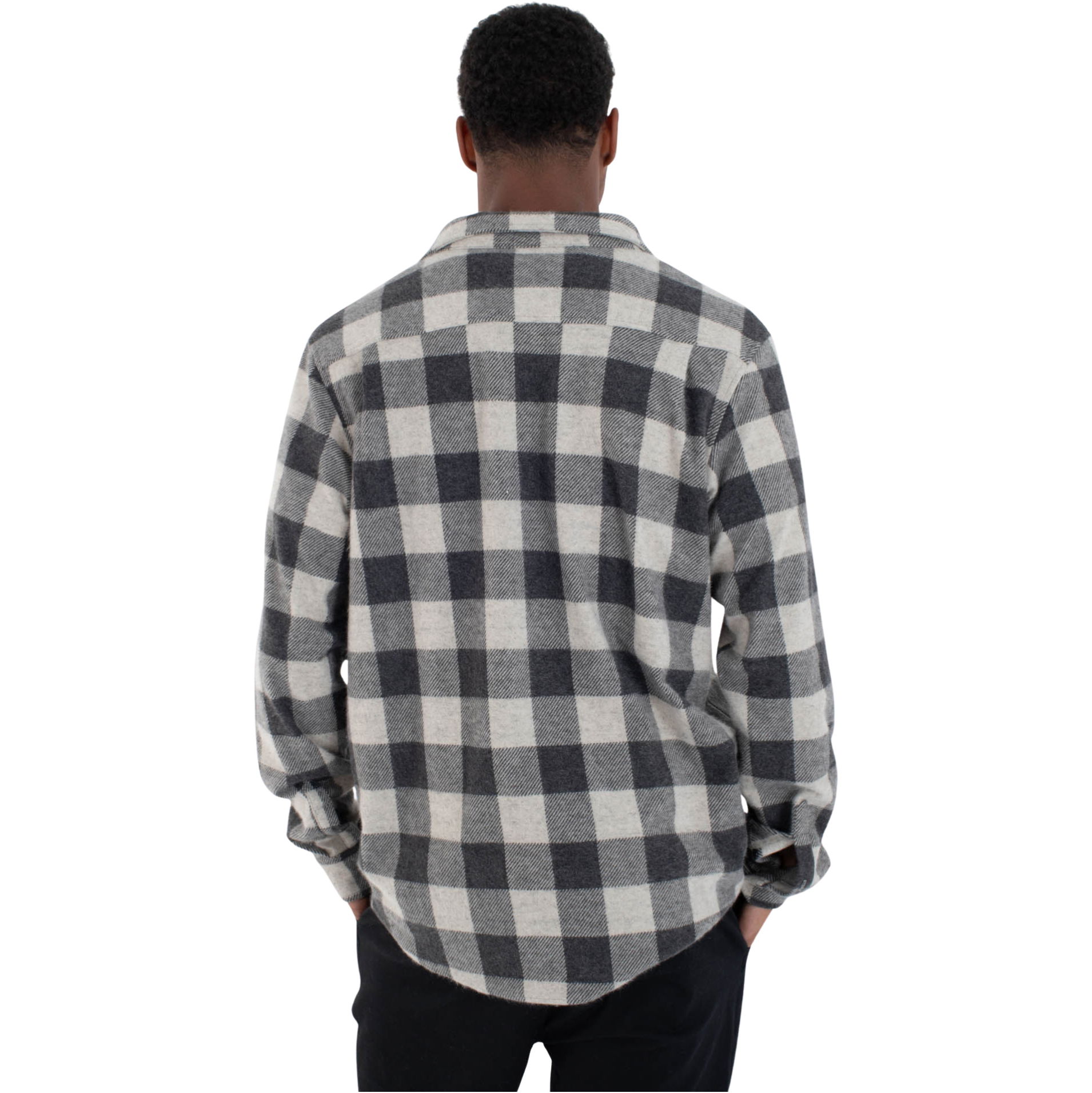 2026 Hurley Mens Axe Knit Flannel Shirt MVSEU00001 - Black - Mens ...