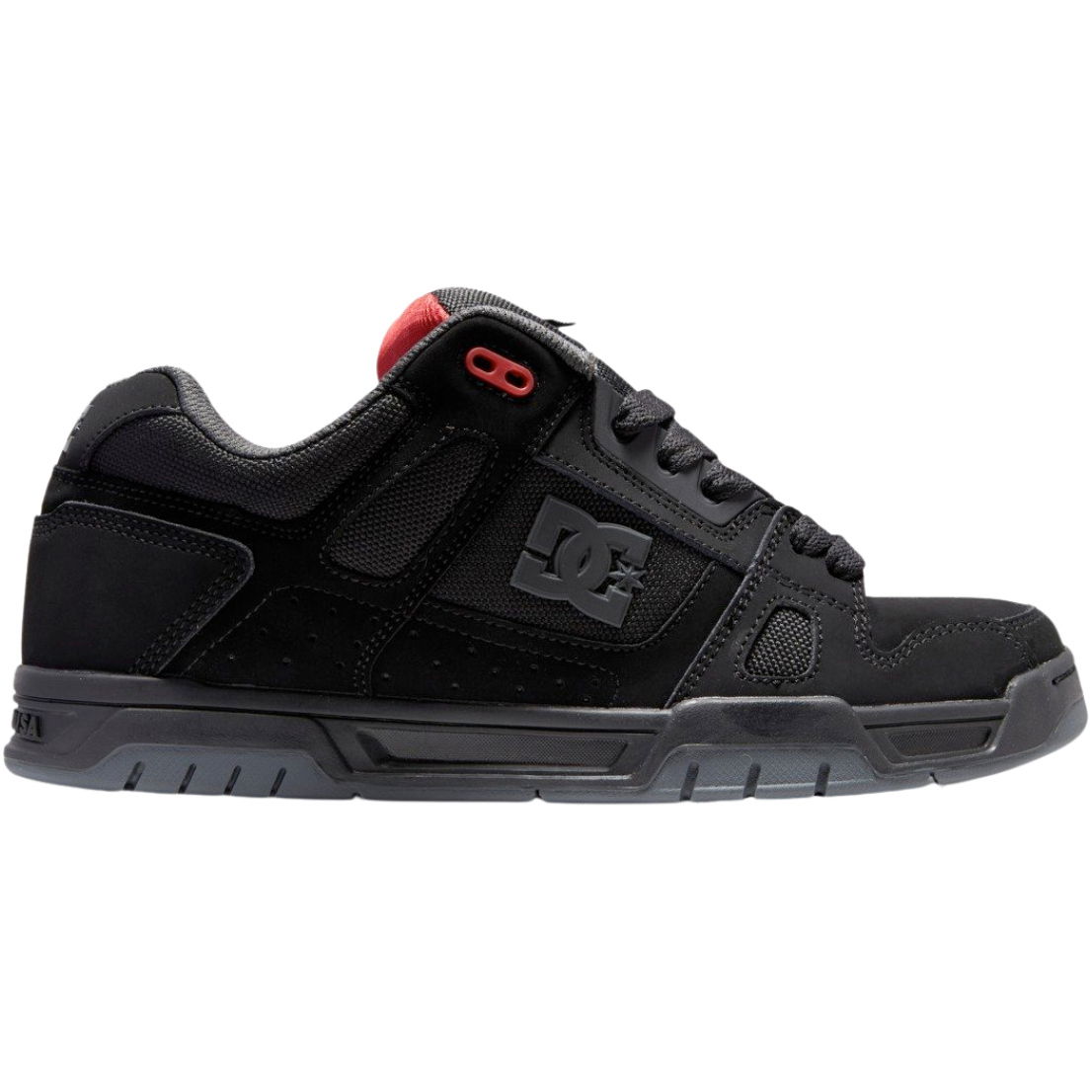 2026 DC Shoes Stag Trainers 320188 - Black / Grey / Red - Footwear ...