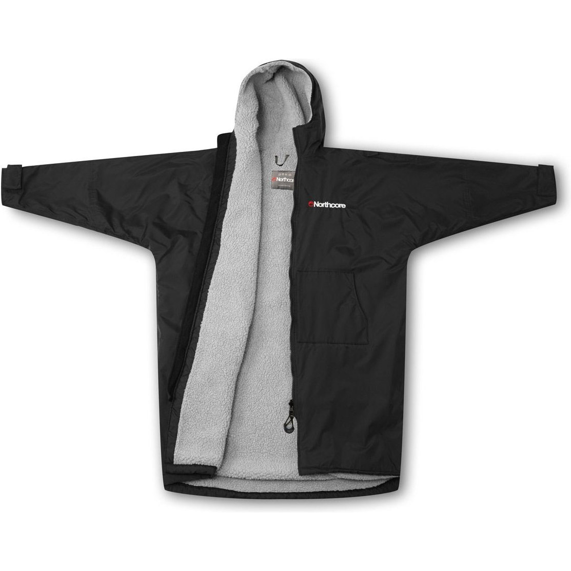2026 Northcore Beach Basha Sport Long Sleeve Changing Robe / Poncho NOCO24N - Black