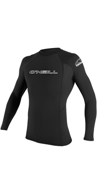 2025 ONeill Mens Basic Skins Long Sleeve Rash Guard 3342 - Black
