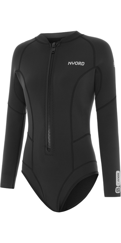 Nyord Womens Solu Yulex 2/2mm Long Sleeve Front Zip Spring Shorty Wetsuit