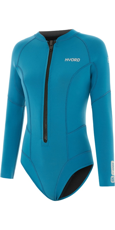 Nyord Womens Solu Yulex 2/2mm Long Sleeve Front Zip Spring Shorty Wetsuit