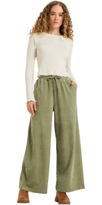 2026 Roxy Womens Lekeitio Pant Knit ERJNP03691 - Oil Green