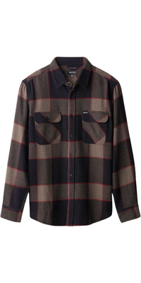 2026 Brixton Mens Bowery Flannel 01213 - Heather Grey / Charcoal