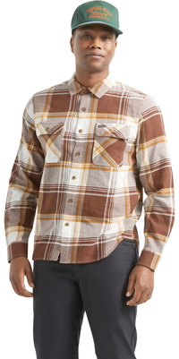 2026 Brixton Mens Bowery Lightweight Ultra Flannel 01391 - Chocolate / Off White