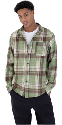2026 Hurley Mens Axe Flannel Shirt MVSEU00002 - Jade Horizon / Camo