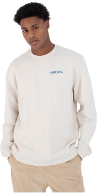 2026 Hurley Mens Graphic Slub Crew HFA25MMFT05491 - Bone