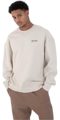2026 Hurley Mens Ironclad Heavyweight Crew Sweatshirt HFA25MMFT04670 - Beige
