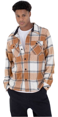 2026 Hurley Mens Ranger Flannel Shirt MVSEU00005 - Brown