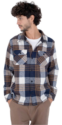 2026 Hurley Mens Ranger Flannel Shirt MVSEU00005 - Navy