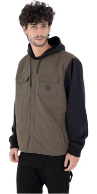 2026 Hurley Mens Santa Cruz Quilted Hooded Jacket HFA25MMJK04031 - Cargo