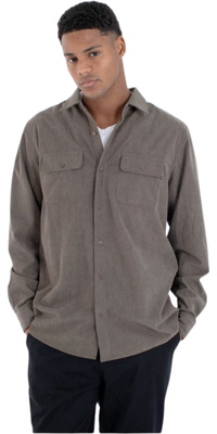 2026 Hurley Mens Staple Flannel Shirt MVSEU00006 - Grey