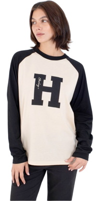 2026 Hurley Womens Our Run Raglan Long Sleeve Tee WTSEU00026. - Beige