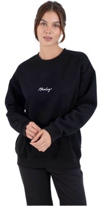 2026 Hurley Womens Script Only Crew WFTEU00016 - Black