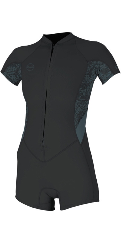 O'Neill Womens Bahia 2/1mm Front Zip Short Sleeve Springsuit Wetsuit