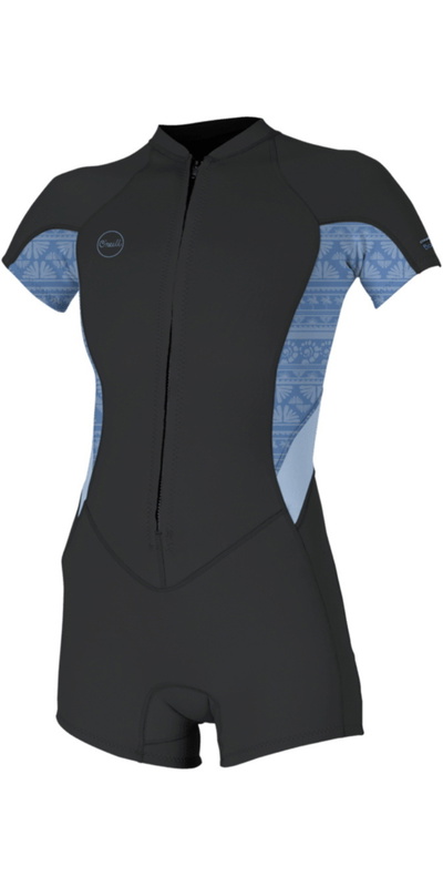 O'Neill Womens Bahia 2/1mm Front Zip Short Sleeve Springsuit Wetsuit