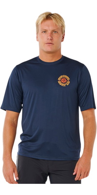 2026 Rip Curl Mens Pacific Rinse Surflite UPF Short Sleeve Rash Vest 16ZMRV - Dark Navy