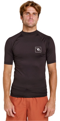2026 Rip Curl Mens Streamline UPF Short Sleeve Rash Vest 172MRV - Black