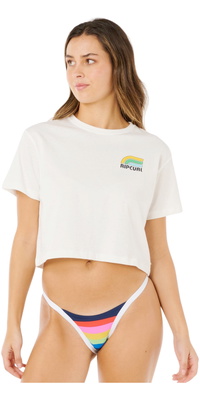 2026 Rip Curl Womens Surf Side Cropped Tee 0MFWTE - Bone