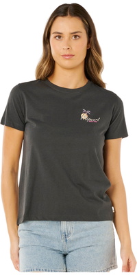 2026 Rip Curl Womens Tide Line Standard Tee 0MPWTE - Washed Black