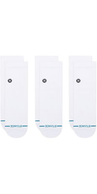 2026 Stance Unisex Icon Quarter 3 Pack Socks A356A21IQP - White