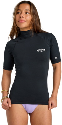 2026 Billabong Womens Tropical Surf Short Sleeve Rash Vest EBJWR03041 - Black