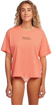 2026 ONeill Womens Boxy Back Print T-shirt 1850254 - Funky Peach