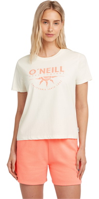 2026 ONeill Womens Front Print T-shirt 1850265 - Snow White