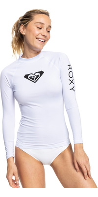 2025 Roxy Womens Whole Hearted Long Sleeve Rash Vest ERJWR03547 - Bright White