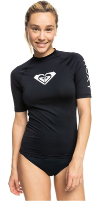 2025 Roxy Womens Whole Hearted Short Sleeve Rash Vest ERJWR03548 - Anthracite