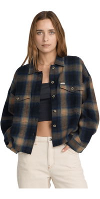 2026 RVCA Womens Bonito Boxy Flannel 23B053650 - Black