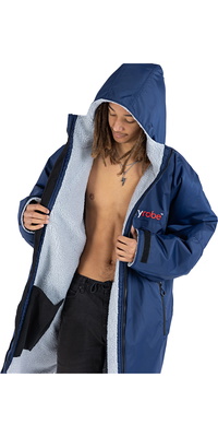 2026 Dryrobe Advance Long Sleeve Change Robe V3 DR104 - Navy Blue / Grey