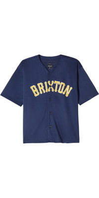 2026 Brixton Mens The Brixton Mesh Baseball Jersey 23005-WANAV - Washed Navy