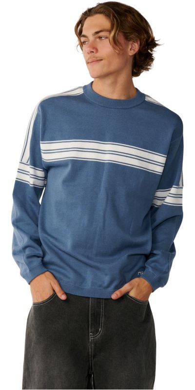 Rip Curl Mens Archive Twu Stripe Crew Knit Sweatshirt