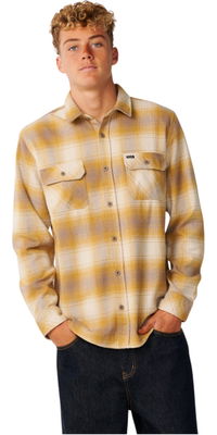 2026 Rip Curl Mens Classic Surf Count Flannel Shirt 00JMSH - Dark Mustard