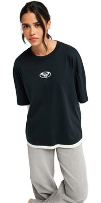 2026 Roxy Womens Double View T-shirt ERJZT06161 - Anthracite