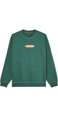 2026 Quiksilver Mens Disk Crew Sweatshirt EQYFT05232 - Forest