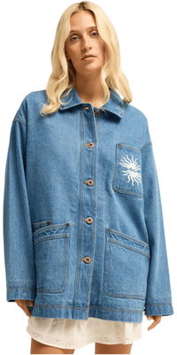 2026 Billabong Womens Denim Shore Jacket EBJJK00202 - Bleach