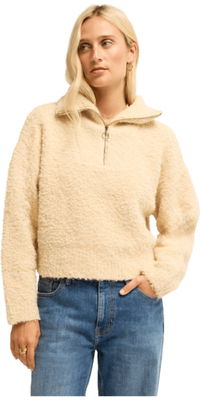 2026 Billabong Womens Lost Heaven 2 Half Zip Fleece EBJSW00150 - White Cap