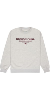 2026 DC Shoes Mens DC Heritage Font Sweatshirt EDYSF03288 - Light Heather Grey