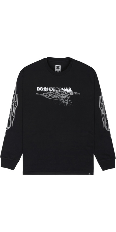 DC Shoes Mens Side Flame Long Sleeve T-Shirt