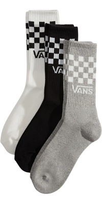 2026 Vans Classic Check Socks (3 Pairs) VN000QBUY - Black / White