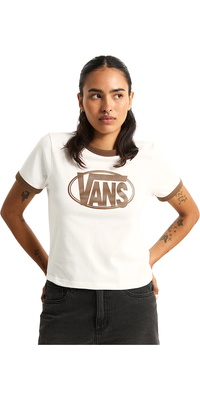 2026 Vans Womens Centre Print Ringer T-shirt VN000TXSC9F1 - Egret