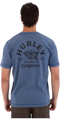 2026 Hurley Mens Printing Press Sider T-shirt MTSEU00025317 - Grey Teal