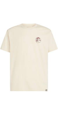 2026 ONeill Mens Originals Retro Back Print T-Shirt 2850384 - Linen White