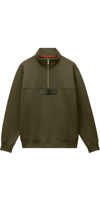 2026 Napapijri Mens Box Logo Half Zip Sweat NP0A8B33G1F - Olive Night