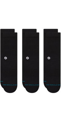 2026 Stance 3 Pack Icon Crew Socks M556D18ICP - Black